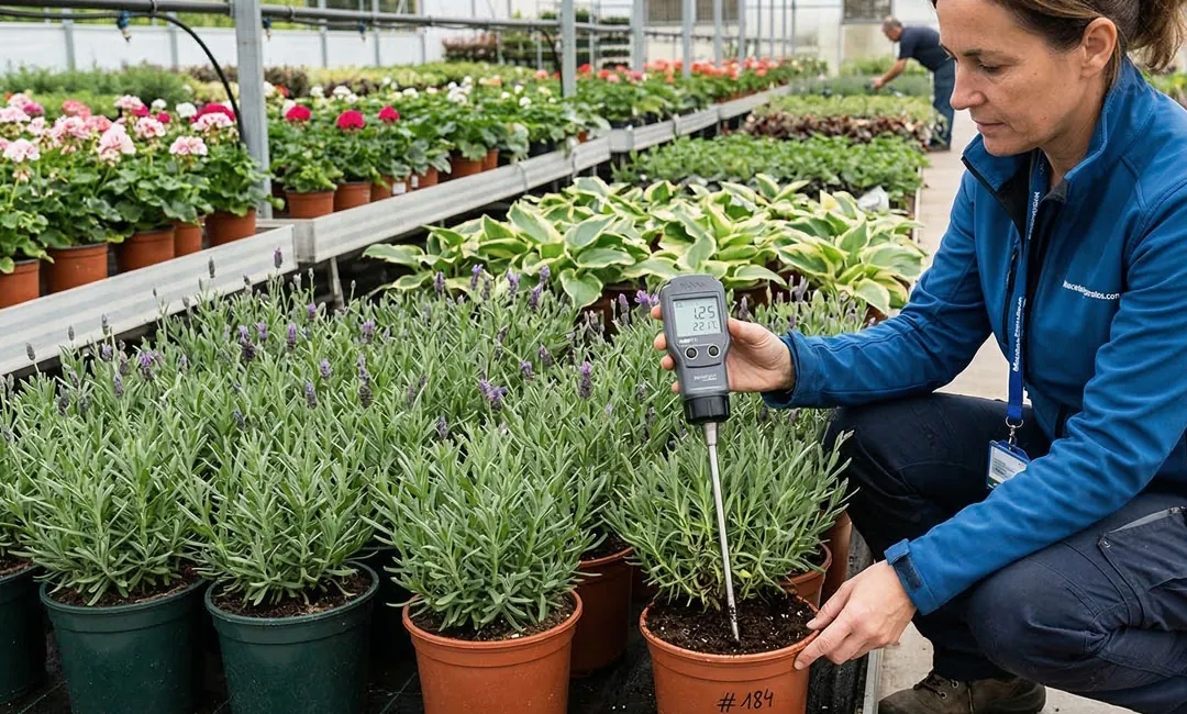Medición de la conductividad eléctrica en el vivero